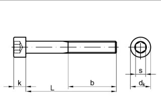 Zylinderkopfschraube UNC #10-24 x 7/16"  Edelstahl (ähnl. DIN 912)