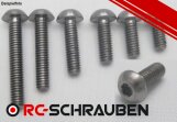 1x Titan Grade 5 Linsenkopf-Schraube (ISO 7380) - M3x22