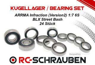Ball Bearing Kit (2RS) for ARRMA Infraction (Version2) 1:7 6S BLX Street Bash