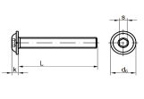 Linsenkopfschraube mit Flansch ISO 7380-2 M3  - Edelstahl A2