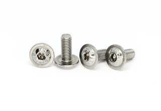 Round-head screw with flange ISO 7380-2 M4 - Stainless steel A2