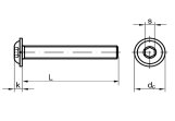 Linsenkopfschraube mit Flansch ISO 7380-2 M3x14 - Stahl 10.9