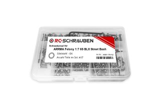 Screw kit for the ARRMA Infraction 1:7 6S BLX Street Bash Stainless steel - hex