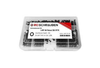 Screw kit for the LRP S8 Rebel BX RTR -Steel (black)-