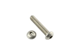 Button head screw UNC #10-24 stainless steel (similar ISO 7380)
