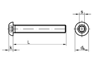 Linsenkopf-Schraube - Stahl 10.9 schwarz verzinkt  - M3 x 8mm